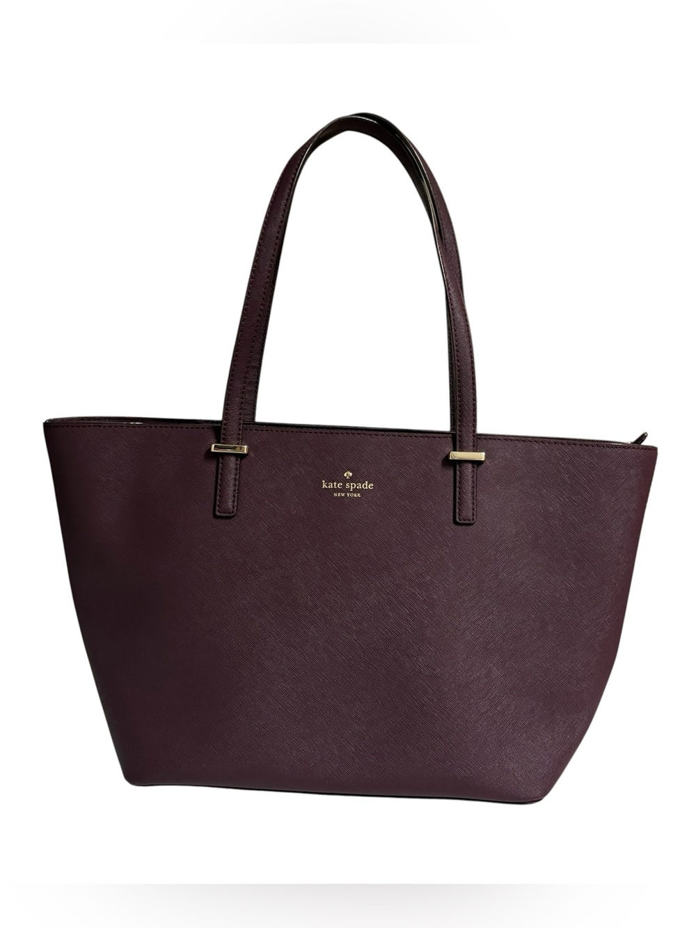 Kate Spade New York Designer Cedar Street Medium Leather Plum Harmony Tote EUC